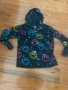 Chaser Black Hoodie with Neon Smiley Faces